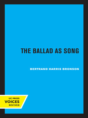 cover image of The Ballad as Song